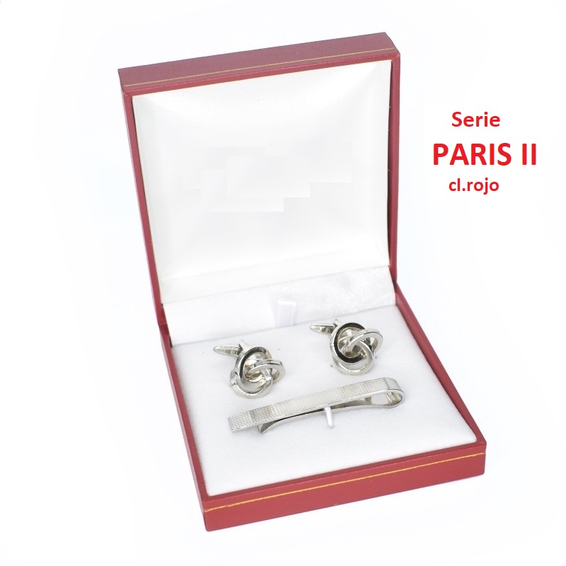 Estuche París Juego Gemelos y alfiler 87x91x30 mm. Estuche París Juego Gemelos y alfiler 87x91x30 mm.